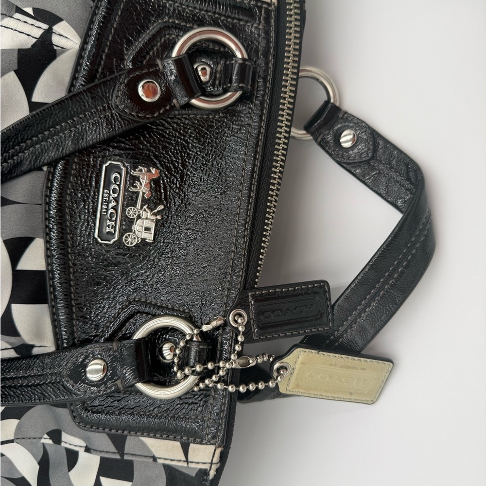 Coach Black and Gray Vintage Op-Art Women's Bag EUC - Picture 6 of 10